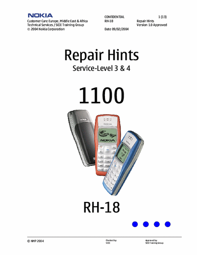 nokia 1100 repair tips in pdf format